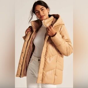 Abercrombie and Fitch mid length ultra vegan faux leather jacket